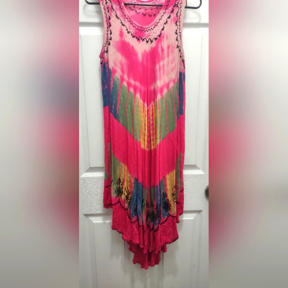 Free size multi color flowy dress